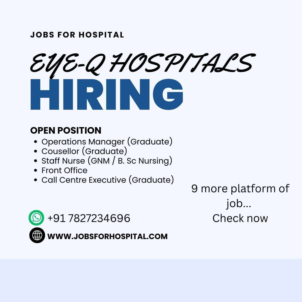 Eye hospitals hiring... jobs for hospita