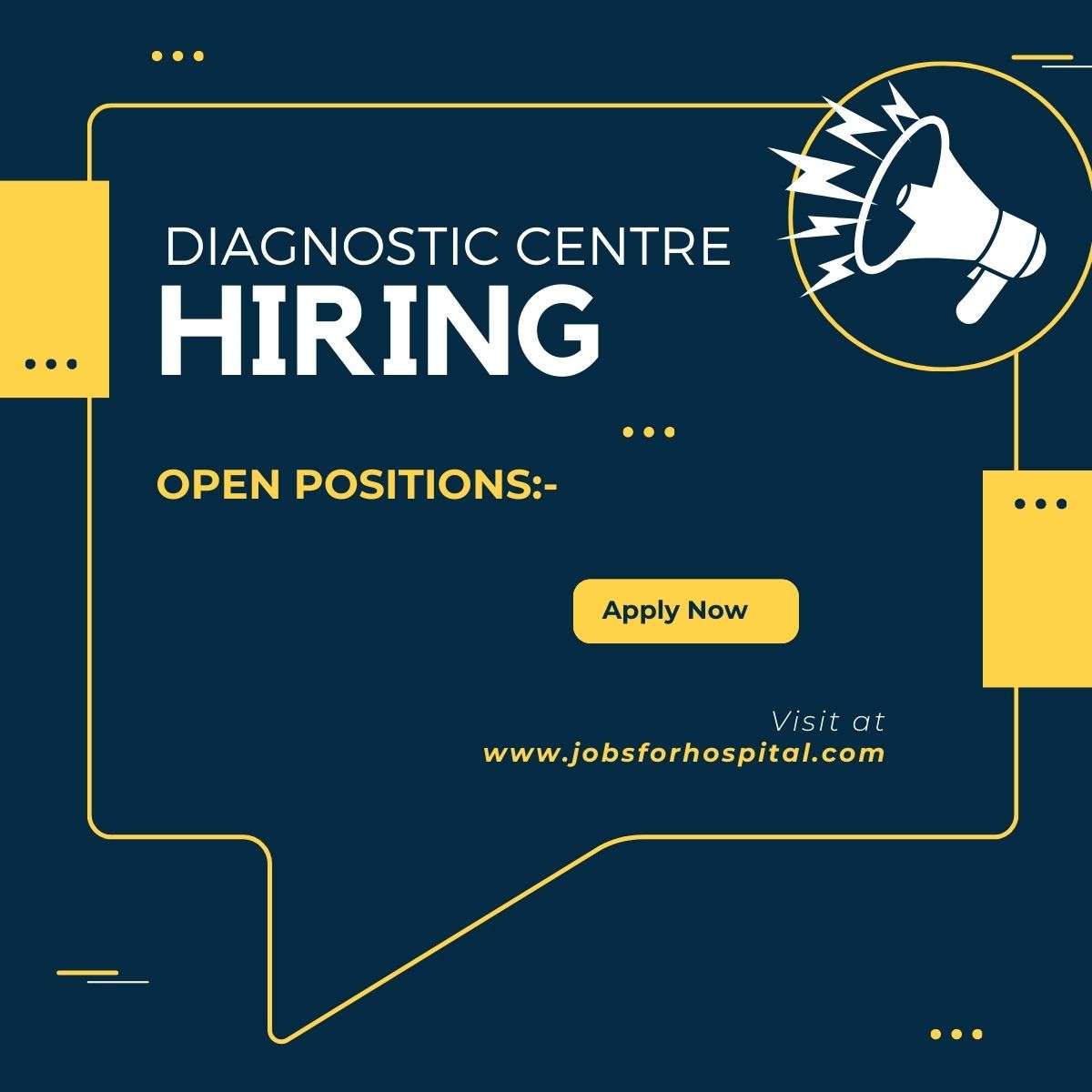 DIAGNOSTIC CENTRE jobs for hospital