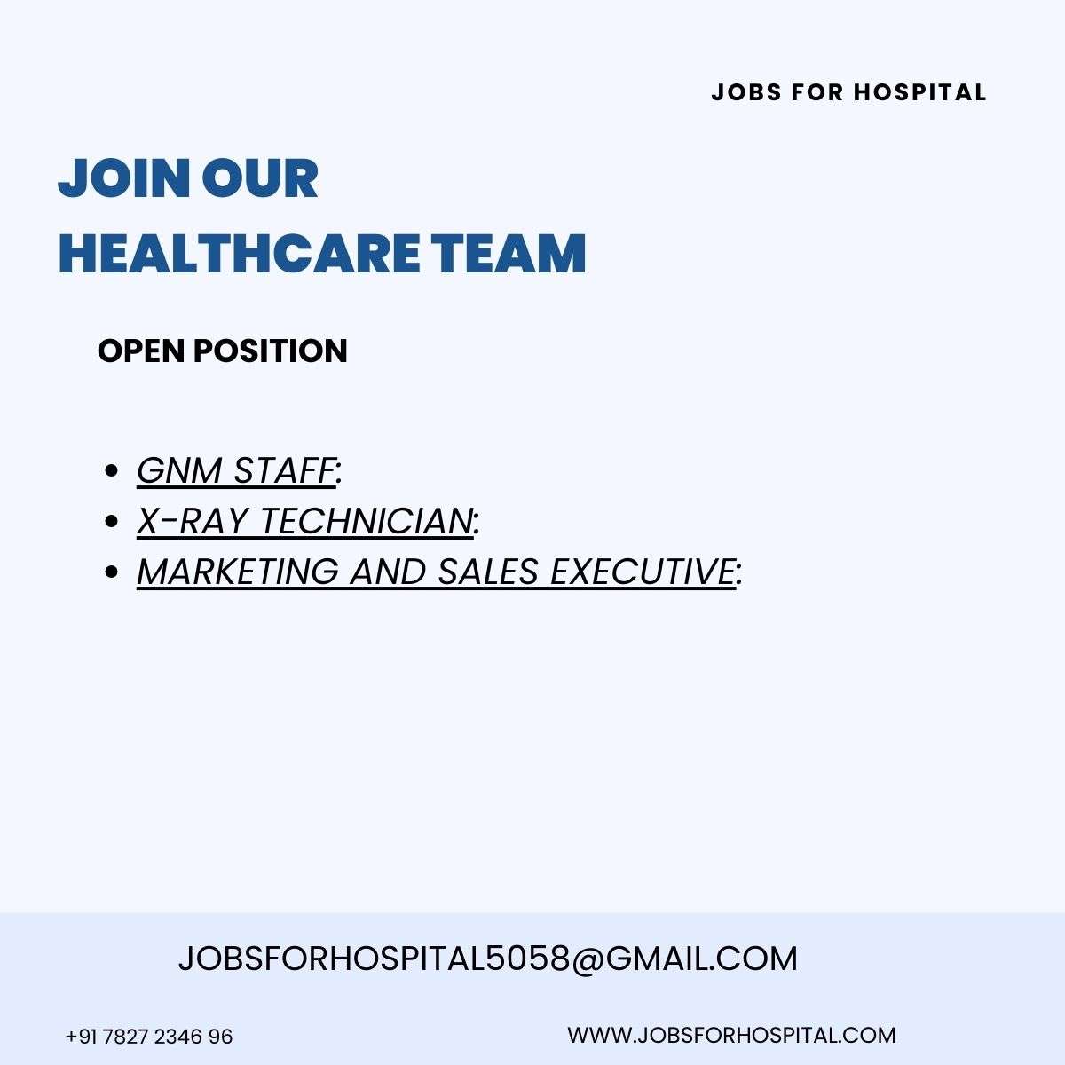 Join Our Healthcare Team JOBSFORHOSPITAL.COM